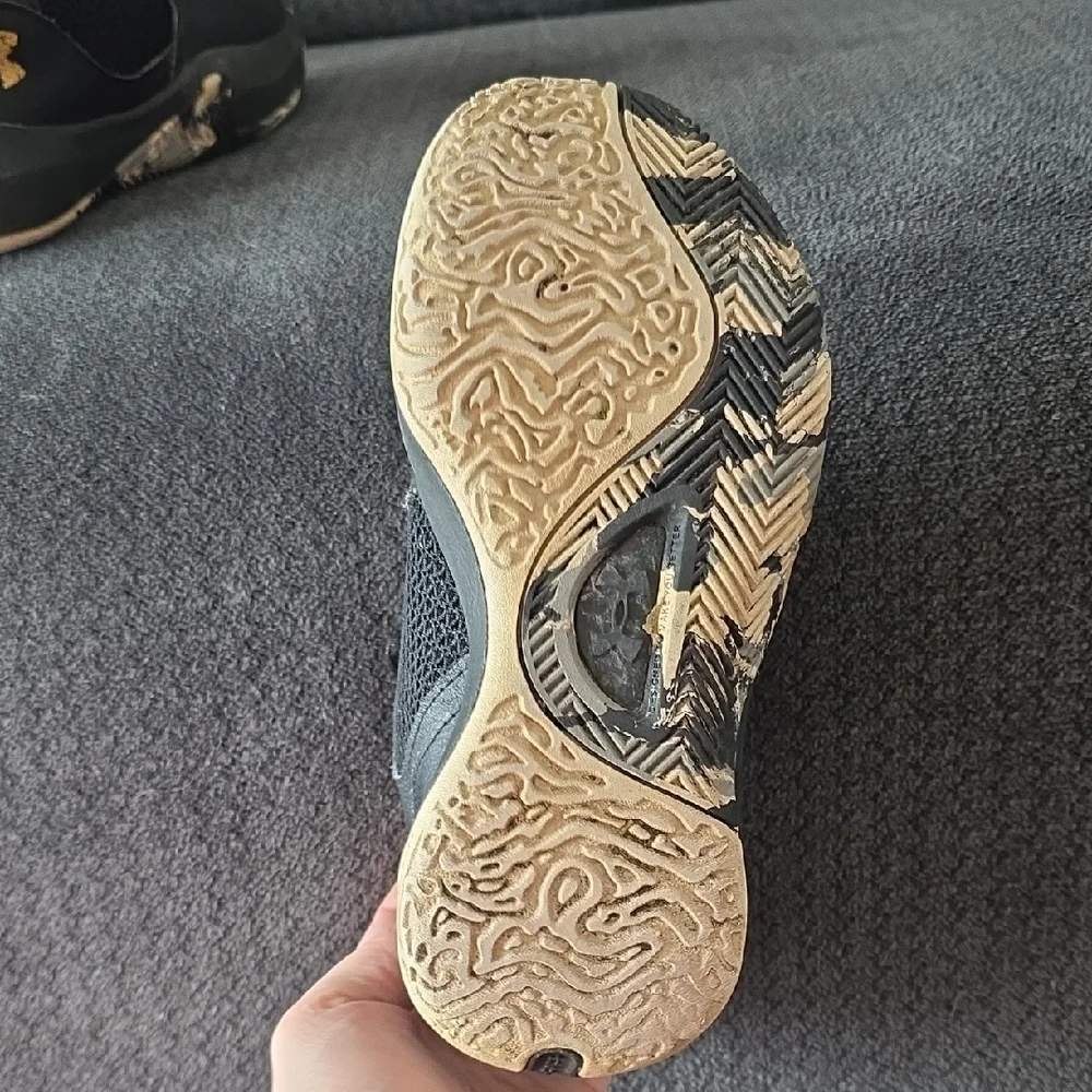Under Armour Kids Black Sneakers with Gold Accents